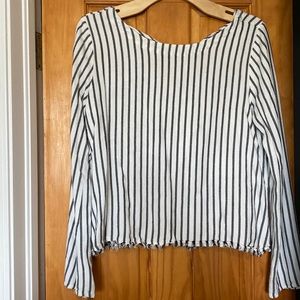Anthropologie long bell sleeve striped shirt